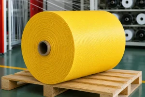 Circular woven polypropylene fabric roll