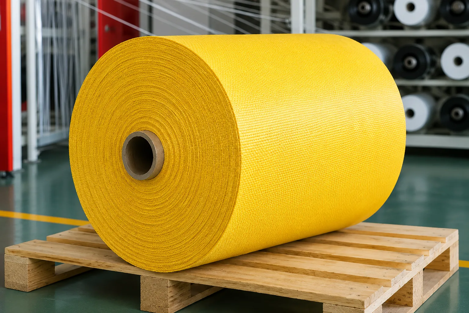 Circular woven polypropylene fabric roll