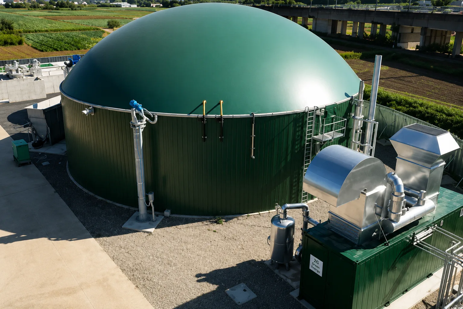Biogas storage tank with coated fabric